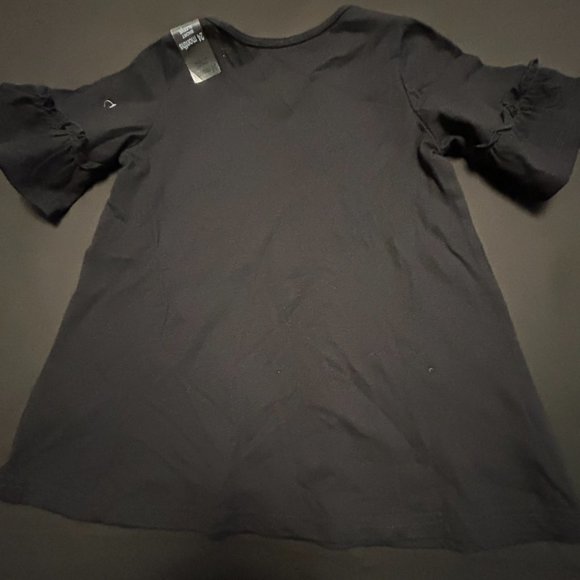 FIRST IMPRESSIONS GIRLS BLACK RUFFLE TOP - Picture 3 of 4